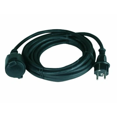 Abbildung von UNITEC Gummi Verlängerung H05RR F3G1,5mm² 5m, IP 44, schwarz