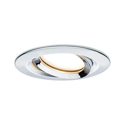 Abbildung von Paulmann 93683 Nova Plus LED Einbauleuchte rund schwenkbar 1x6,8W IP65 dimmbar Einbaustrahler Chrom Spot Aluminium Einbaulampe 2700K