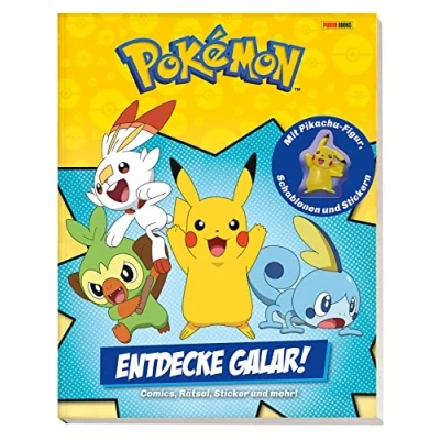 Abbildung von Pokémon: Entdecke Galar!: Comics, Rätsel, Sticker und mehr! Mit Pikachu Figur, Schablonen Stickern
