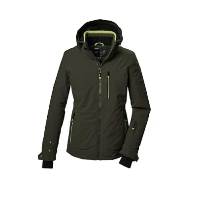 Abbildung von killtec Damen SkijackeFunktionsjacke mit abzippbarer Kapuze und Schneefang KSW 36 WMN SKI JCKT, dark moss, 40, 41970 000