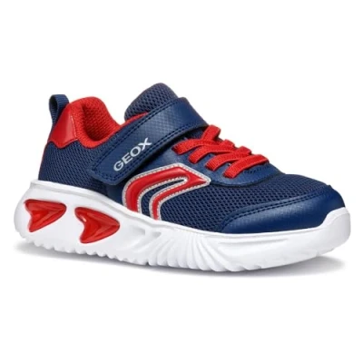 Abbildung von Geox Light UP Assister BOY Sneaker low für Kinder, Größe: 27, Navy/red Schuhe
