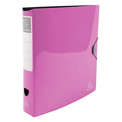 Abbildung von Exacompta 53674E Premium Ordner Exafile 2.0 runder Rücken 7,5 cm breit DIN A4 aufgeklebtes Rückenschild Prem&#039;Touch Aquarel rosa Ringordner Aktenordner Briefordner Büroordner