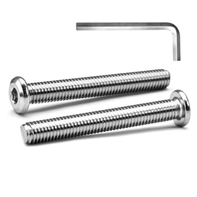 Abbildung von MINHER 20 Sätze M8 x 60mm Schrauben,Flachkopfschrauben, A2 V2A Edelstahl Flachkopf Innensechskantschrauben für Möbel(mit Innensechskantschlüssel)