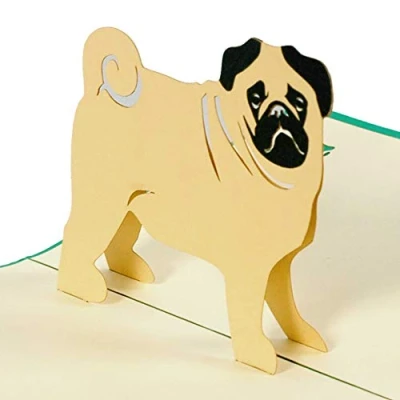 Abbildung von Diese Klappkarten Hundekarte mit Mops, Karte Haustier zum Geburtstag oder als Glückwunschkarte, Geburtstagskarte Gutschein eine tolle Überraschung, Geschenk F17