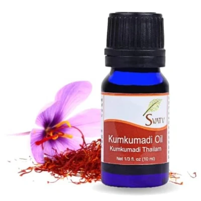 Abbildung von SVATV KUMKUMADI Ätherisches Öl, Aromatherapieöle in therapeutischer Qualität, Duftöl für Diffusor, Yoga, Massage und Heimwerker Körperpflege, 10 ml