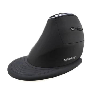 Abbildung von Sandberg Wireless Vertical Mouse Pro Ergonomische Vertikale PC Maus Kabellose Anpassbare 1600 DPI Plug &amp; Play Wiederaufladbare Abtrennbare Handballenauflage Für Windows Mac