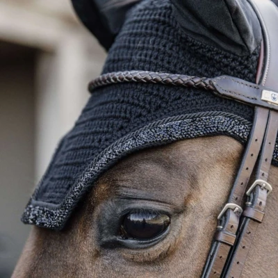 Abbildung von Kentucky Ohrnetz Wellington Glitter Stone Schwarz Warmblut