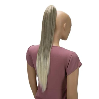 Abbildung von CAISHA 60cm Glatt Pferdeschwanz Mit Butterflyklammer Haarteil Zopf Hitzebeständig Haarverlängerung Dunkelblond Mix H637