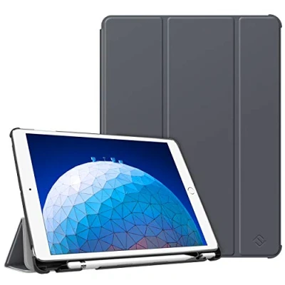 Abbildung von Fintie Hülle für iPad Air 10.5&quot; 2019 (3. Generation) / Pro 2017 Ultra Schlank Superleicht Ständer Schutzhülle mit eingebautem Pencil Halter, Auto Schlaf/Wach, Himmelgrau