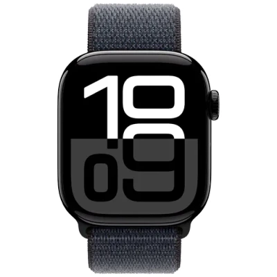Abbildung von Apple Watch Series 10 42mm Schwarz (Schwarzes Nylon Armband)