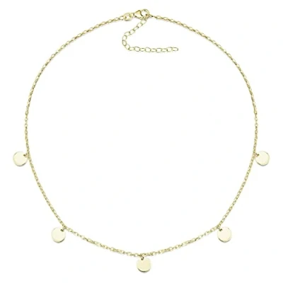 Abbildung von Materia Damen Kette Plättchen Gold vergoldet Silber 925 38 43cm CO 42