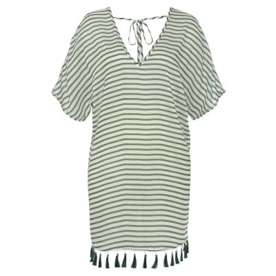 Abbildung von Venice Beach Strandaccessoire, Damen, Größe: 42, Weiß khaki gestreift
