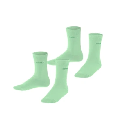 Abbildung von ESPRIT Unisex Kinder Foot Logo 2 Pack K SO Baumwolle einfarbig Paar Socken, Grün (After Eight 7134), 31 34 (2er Pack)