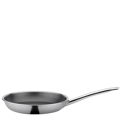 Abbildung von Spring Vulcano Cut Resist PURE, Ø 20 cm, Edelstahl, Antihaftbeschichtet, 100% PFAS frei, Induktionsgeeignet, 5 Lagen Mehrschichtmaterial, Kratzfest, Ofen feste Bratpfanne