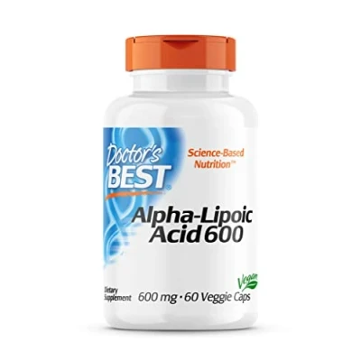 Abbildung von Doctor&#039;s Best, Alpha Lipoic Acid (Alpha Liponsäure), 600 mg Depot, 2 Tages Dosis, 60 vegane Kapseln, Hochdosiert, Laborgeprüft, Ohne Gentechnik, Glutenfrei