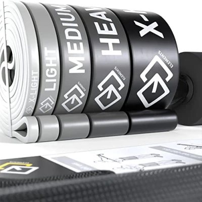 Abbildung von GJELEMENTS Fitnessbänder Wiederstandsbänder Resistance Bands Set, Klimmzugbänder für Klimmzughilfe, Krafttraining, Muskelaufbau, Training, Übungen, Gym, Calisthenics, Physiotherapie, Dehnung