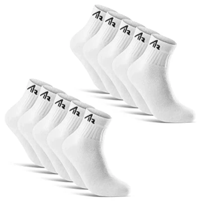 Abbildung von 10 Paar i1R kurze Sportsocken Quarter Tennissocken Herren Baumwolle 10301 (43 46 Weiß Kurz)