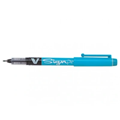 Abbildung von Pilot Set 6 Stifte Filz V Sign Pen Spitze Nylon Strichstärke 0,6 mm Tinte türkis