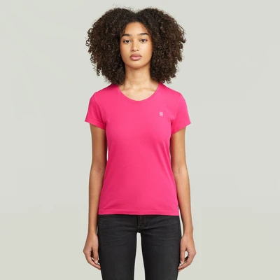 Abbildung von G STAR Overdyed Eyben SLIM Tshirt basic, Damen, Größe: Small, Pink peacock