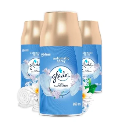 Abbildung von Glade (Brise) Automatic Spray Nachfüller Vorteilspack, Raumduft, Pure Clean Linen, 3er Pack (3 x 269 ml)