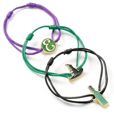 Abbildung von WICKED Elphaba Freundschaftsarmband 3er Set Armbänder Grün, Gold &amp; Lila, Einheitsgröße, Zinklegierung: 93 % Zink, 3 Kupfer, 4 Aluminium, Kein Edelstein
