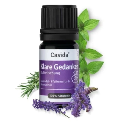 Abbildung von Casida® Klare Gedanken Duftmischung ätherische Öle mit Lavendelöl, Pfefferminzöl, Rosmarinöl befreit den Kopf für mehr Klarheit ideal bei Brain Fog 5 ml Aus der Apotheke