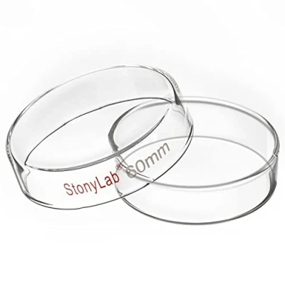 Abbildung von stonylab Petrischalen Glas, 60x15 mm Autoklavierbar Glas Zellkulturschale Petri aus Borosilikatglas mit Deckel für das Labor