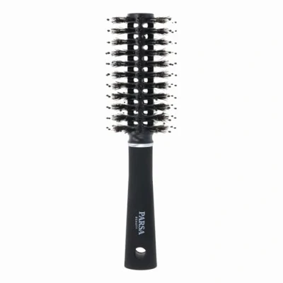 Abbildung von PARSA Beauty Trend Line Haarbürste Rundbürste (Schwarz) mit Mischborsten für Volumen und Fülle beim Föhnen ohne Ziepen