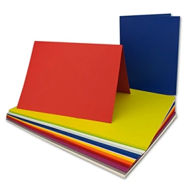 Abbildung von 25x farbige Faltkarten farbig gemischt DIN A5 21 x 14,8 cm Farben Mix Verschiedene Ausführungen GUSTAV NEUSER