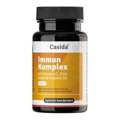 Abbildung von Casida® Immun Komplex 60 Kapseln mit Vitamin C, Zink, Selen und D3 Unterstützung Immunsystem* Vegetarisch natürlich