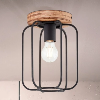 Abbildung von Brilliant Deckenleuchte »Tosh«, 1 flammig, Leuchtmittel E27 ohne Leuchtmittel, 20cm antik holz/schwarz korund