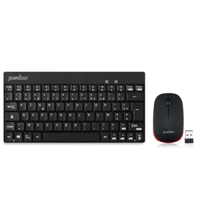 Abbildung von Perixx PERIDUO 712, Ensemble Clavier Souris Mini Sans Fil Pour Windows 12 Touches Multimédia, Noir, AZERTY
