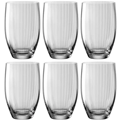 Abbildung von Leonardo Poesia Trinkglas 6er Set, spülmaschinengeeignete Wasser Gläser, Trink Becher aus Glas, Saft Getränke 460 ml, grau, 022383