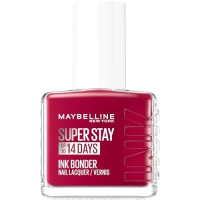 Abbildung von Maybelline New York Super Stay Ink Bonder Nagellack 501 Cherry Sin langanhaltender für starke Nägel und intensive Farbe, 12.3 ml