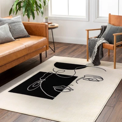 Abbildung von Surya Albuquerque Geometrischer Teppich modern Wohnzimmer, Esszimmer, Schlafzimmer weicher Abstrakt Boho Teppich, Kurzflor für einfache Pflege groß 160x220cm in Aqua