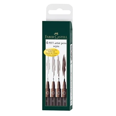 Abbildung von FABER CASTELL 167101 Tuschestift Pitt artist pen 4er Packung sepia