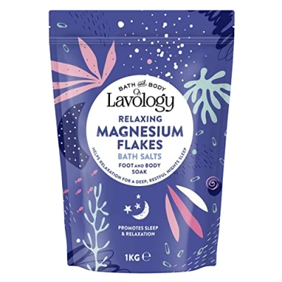 Abbildung von Lavology Magnesiumflocken Alle natürlichen Inhaltsstoffe Beruhigendes und entspannendes Bade salz, 1kg