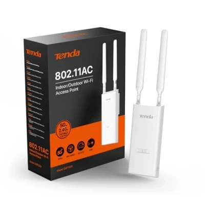 Abbildung von Tenda OAP1200 Access Point Outdoor, Gigabit Dualband WLAN (AC1200, 802.3at &amp; 24V Passive PoE, IP65 Wasserfest, 1 Port) weiß