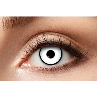 Abbildung von Zoelibat Eyecatcher 84063141 633 Farbige Kontaktlinsen, 1 Paar, für 12 Monate, Weiß, Halloween, Karneval, Fasching