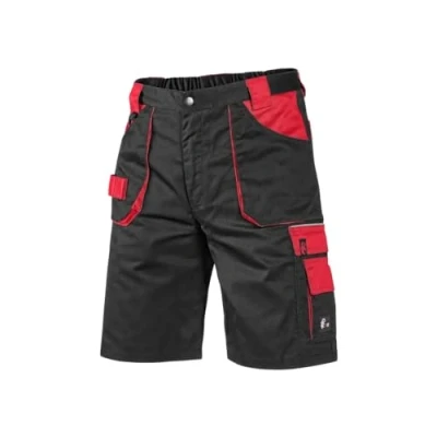 Abbildung von CXS Herren Arbeitsshorts Professionell Sehr Stabile Strapazierfähige Shorts Arbeitshose Gartenhose Bundhose Gartenshorts (Schwarz Rot, 64)