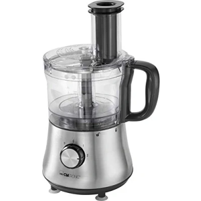 Abbildung von Clatronic® Küchenmaschine 500 Watt 4 Geschwindigkeitsstufen (0 1 2 + Puls) Mixbehälter mit Nachfüllöffnung (1,5 Liter) Arbeitsbehälter (1,0 Schneiden und Raspeln KM 3646 edelstahl