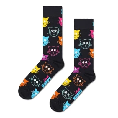 Abbildung von Happy Socks CAT SOCK Unisex Socken, Größe: 41 46, Black multi