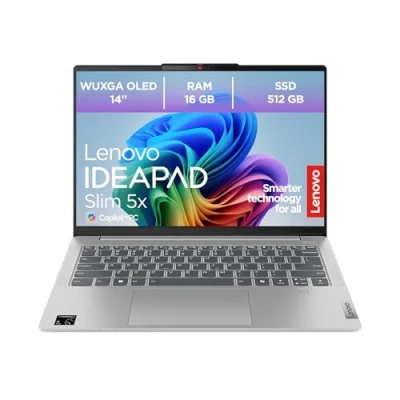 Abbildung von Lenovo IdeaPad Slim 5 Laptop Copilot+ PC 14&quot; WUXGA OLED Display Qualcomm Snapdragon X1P42100 16GB RAM 512GB SSD Grafik Win11 Home QWERTZ grau