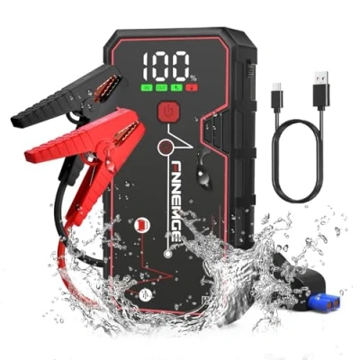 Abbildung von FNNEMGE Starthilfe Powerbank 4000A 12V (Bis zu 8,0 L Benzin oder 6,5 Diesel) Auto Supersafe Tragbare Batterie Upgrade Booster und Intelligentes Starthilfekabel.