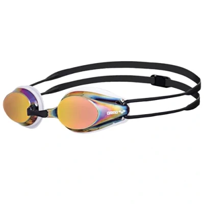 Abbildung von arena Tracks Mirror Unisex Wettkampf Schwimmbrille für Erwachsene, mit Verspiegelten Antibeschlag Gläsern, UV Schutz, 4 Austauschbare Nasenstege, Silikondichtungen