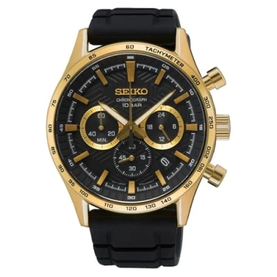 Abbildung von Seiko Chronograph Herren Uhr Schwarz SSB446P1