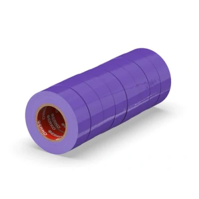 Abbildung von ERKO Isolierband Violett 8er Pack 19mm x 20m PVC, Elektrische Leitungen Reparatur, Hochflexibel mit starker Klebekraft, Chemiebeständig, Wasserfest, Klebeband