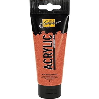 Abbildung von KREUL 84151 Solo Goya Acrylic, 100 ml Tube, bernstein, cremige vielseitig einsetzbare Acrylfarbe in Studienqualität, auf Wasserbasis, schnell und matt trocknend, gut deckend, wasserfest