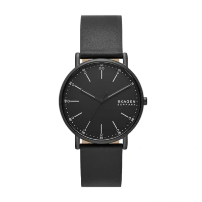 Abbildung von Skagen Herrenuhr Signatur Quartz/3 Zeigerwerk 40 mm Gehäusegröße mit Lederarmband SKW6902
