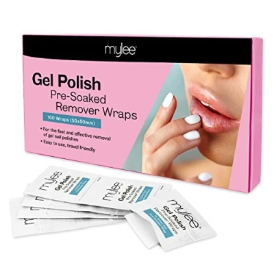 Abbildung von Mylee Nagellackentferner Pads Vorgetränkt mit Aceton für Sofortige Entfernung von UV LED Gel Nagellack (100 Stk.)